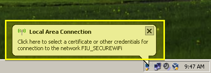 Next, click on the Local Area Connection popup